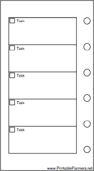 Printable Mini Organizer To Do List - Left