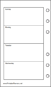 Printable Pocket Organizer Weekly Planner-Week On Two Pages - Left