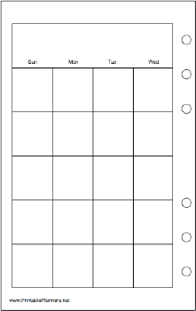 Printable Travel Organizer Monthly Planner-Month On Two Pages - Left (portrait)