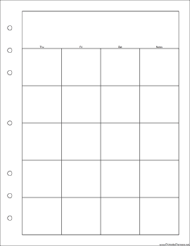 Printable Executive Organizer Monthly Planner-Month On Two Pages - Right (portrait)