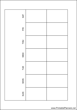 Printable A6 Organizer Monthly Planner-Month On Two Pages - Left (landscape)