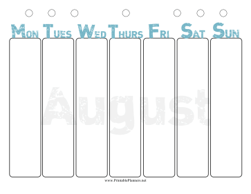 Printable August Weekly Planner