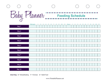 Printable Baby Planner Feeding Schedule