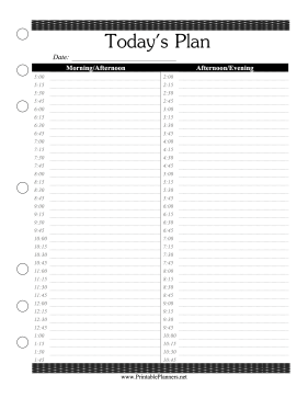 Printable Daily Planner 15-Minutes