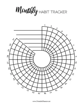 Printable Monthly Spiral Tracker