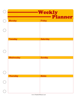 Printable Student Planner — Weekly Calendar