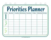 Printable 1-3-5 Weekly Planner