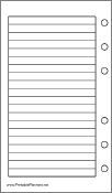 Printable Pocket Organizer Lined Note Page - Left (portrait)