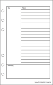 Printable Travel Organizer Cornell Note Page - Right