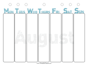 Printable August Weekly Planner