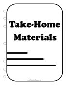 Printable BW Student Planner Cover Take-Home Materials