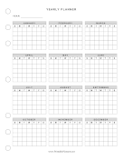 Printable Basic Yearly Planner Calendar