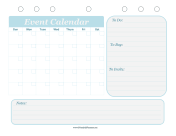 Printable Event Calendar