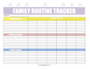 Printable Family Routine Tracker