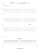 Printable Independence Day Planner