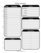 Printable Large Print Daily Schedule