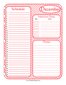 Printable Monthly Planner December