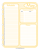 Printable Monthly Planner May