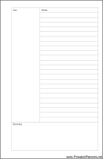 Printable Small Cahier Planner Cornell Note Page - Right