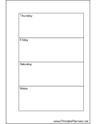 Printable Small Organizer Weekly Planner-Week On Two Pages - Right