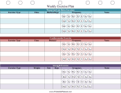 Printable Weekly Exercise Planner