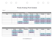 Printable Weekly Rotating Work Schedule