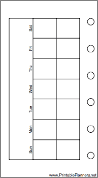 Printable Mini Organizer Monthly Planner-Month On Two Pages - Left (landscape)