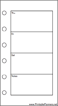 Printable Mini Organizer Weekly Planner-Week On Two Pages - Right