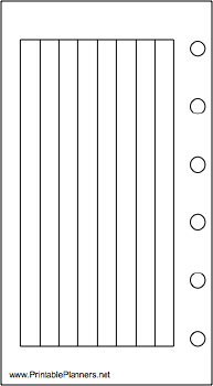 Printable Mini Organizer Lined Note Page - Left (landscape)