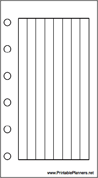 Printable Mini Organizer Lined Note Page - Right (landscape)