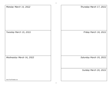 Printable 03/14/2022 Weekly Calendar-landscape