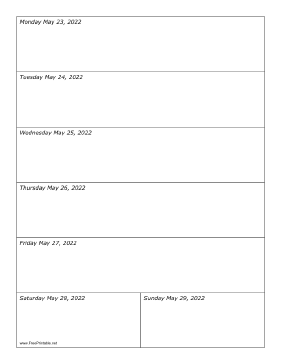 Printable 05/23/2022 Weekly Calendar-portrait