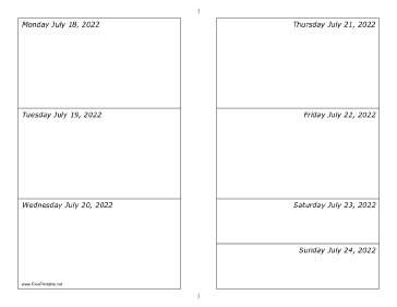 Printable 07/18/2022 Weekly Calendar-landscape