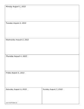 Printable 08/01/2022 Weekly Calendar-portrait
