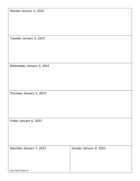 Printable 01/02/2023 Weekly Calendar-portrait