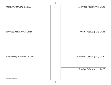 Printable 02/06/2023 Weekly Calendar-landscape