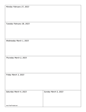 Printable 02/27/2023 Weekly Calendar-portrait