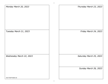 Printable 03/20/2023 Weekly Calendar-landscape