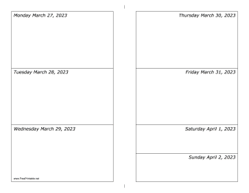 Printable 03/27/2023 Weekly Calendar-landscape