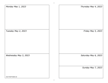 Printable 05/01/2023 Weekly Calendar-landscape