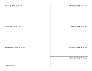 Printable 07/03/2023 Weekly Calendar-landscape