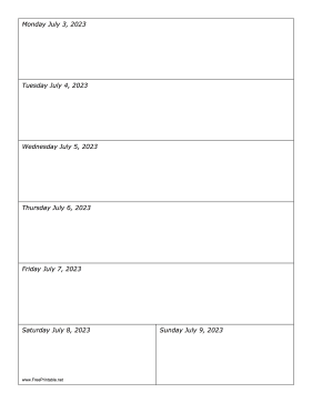 Printable 07/03/2023 Weekly Calendar-portrait