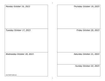 Printable 10/16/2023 Weekly Calendar-landscape