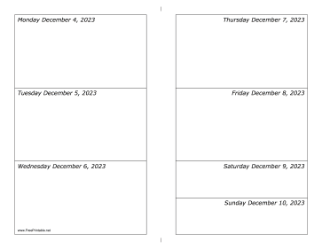 Printable 12/04/2023 Weekly Calendar-landscape