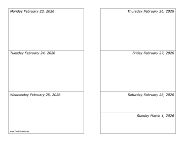 Printable 02/23/2026 Weekly Calendar-landscape