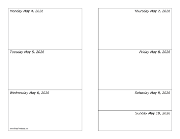 Printable 05/04/2026 Weekly Calendar-landscape