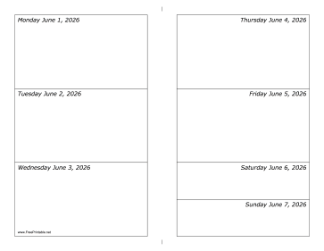 Printable 06/01/2026 Weekly Calendar-landscape