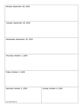 Printable 09/28/2026 Weekly Calendar-portrait