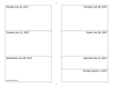 Printable 07/26/2027 Weekly Calendar-landscape