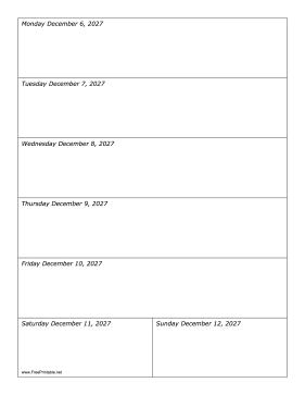 Printable 12/06/2027 Weekly Calendar-portrait